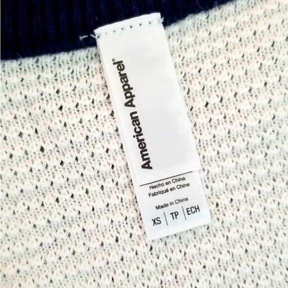 American Apparel Unisex Mesh Knit V Neck Sweater Size XS - Picture 5 of 11